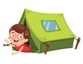 Vector Illustration Of Kids Camping