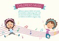 Vector Illustration Of A Kids Dancing Royalty Free Stock Photo