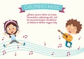 Vector Illustration Of A Kids Dancing Royalty Free Stock Photo