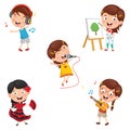 Vector Illustration Of Kids Making Art Performance Royalty Free Stock Photo