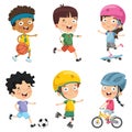 Vector Illustration Of Kids Making Sport Royalty Free Stock Photo