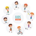 Vector Illustration Of Kids Making Sport Royalty Free Stock Photo