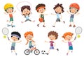 Vector Illustration Of Kids Making Sport Royalty Free Stock Photo