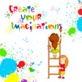 Kids Painting Competition Poster Royalty Free Stock Photo