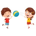 Vector Illustration Of Kids Playing With Ball Royalty Free Stock Photo