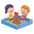 Vector Illustration Of Kids Playing In Mud Royalty Free Stock Photo
