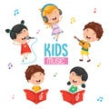 Vector Illustration Of Kids Playing Music Royalty Free Stock Photo