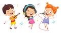 Vector Illustration Of Kids Playing Music Royalty Free Stock Photo