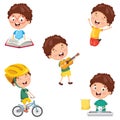 Vector Illustration Of Kids Daily Routine Activities Royalty Free Stock Photo