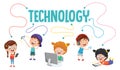 Vector Illustration Of Kids Technology Royalty Free Stock Photo
