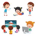 Vector Illustration Of Kids Technology Royalty Free Stock Photo