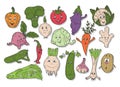 Kids vegetables with faces