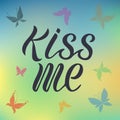 Vector illustration of kiss me for logotype, flyer, banner, invitaion or greeting card. Royalty Free Stock Photo