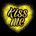 Vector illustration of kiss me for logotype, flyer, banner, invitaion or greeting card. Royalty Free Stock Photo