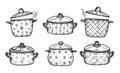 Cute pots for boil or stew food set