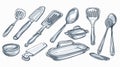 Professional Kitchen Utensils Vector Illustration Isolated Design Royalty Free Stock Photo