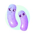 Vector illustration of a Lactobacillus bacteria in cartoon style.