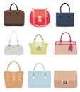 Vector set of ladies handbags