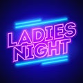 Vector illustration ladies night neon banner Royalty Free Stock Photo