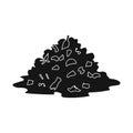 Vector design of landfill and trash logo. Graphic of landfill and dump stock symbol for web.