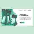 Vector illustration of Landing Page Tropical Rain Forest
