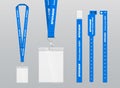 Vector illustration of lanyard and bracelets for identification and access to events. Security and control elements. Lanyards and Royalty Free Stock Photo