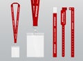 Vector illustration of lanyard and bracelets for identification and access to events. Security and control elements Royalty Free Stock Photo