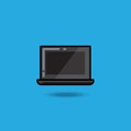 Vector illustration laptop on a blue background. Netbook icon, notebook vector