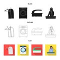 Vector illustration of laundry and clean symbol. Collection of laundry and clothes stock symbol for web.