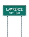 Lawrence City Limit road sign
