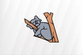 vector illustration of Lazy koala sleeping on a branch cartoon Royalty Free Stock Photo