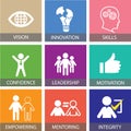 Leadership Business Concept. Leader People Icon Typography