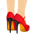 Vector illustration legs red shoes Royalty Free Stock Photo