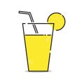 vector illustration of lemon ice in a glass