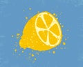 Vector illustration of lemon. Vector juicy lemon in grunge style Royalty Free Stock Photo