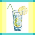 Vector illustration lemonade flat vintage label