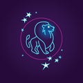 Vector illustration with Leo Zodiac sign Royalty Free Stock Photo