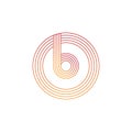 Vector illustration letter b and circle line icon logo design Royalty Free Stock Photo