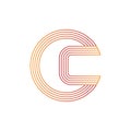 Vector illustration letter c and circle line icon logo design Royalty Free Stock Photo