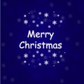 vector illustration of the letter merry christmas on a blue background