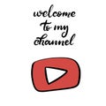 Youtube channel icons lettering set Royalty Free Stock Photo