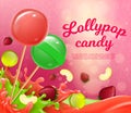 Vector Illustration Lettering Lollypop Candy.