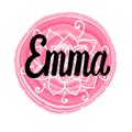 Vector illustration with Lettering Name Emma. Hand drawn. Royalty Free Stock Photo
