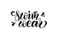 Swimwear vector illustration of lettering poster, logotype, text for clothes shop, catalog, collection, ad, special offer, accesso