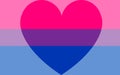 Vector Illustration lgbt bisexual flag with a heart. bisexual love concept. pride flag and LGBT pride flag. Homosexual love emblem
