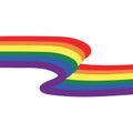 Vector illustration of the LGBT community. Multicolored rainbow ribbon. Developing banner. LGBTQ symbols and colors. Human rights