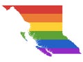 LGBT Rainbow Map of British Columbia Royalty Free Stock Photo