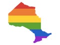 LGBT Rainbow Map of Ontario Royalty Free Stock Photo