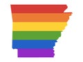 LGBT Rainbow Map of USA State of Arkansas