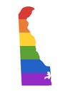 LGBT Rainbow Map of USA State of Delaware Royalty Free Stock Photo